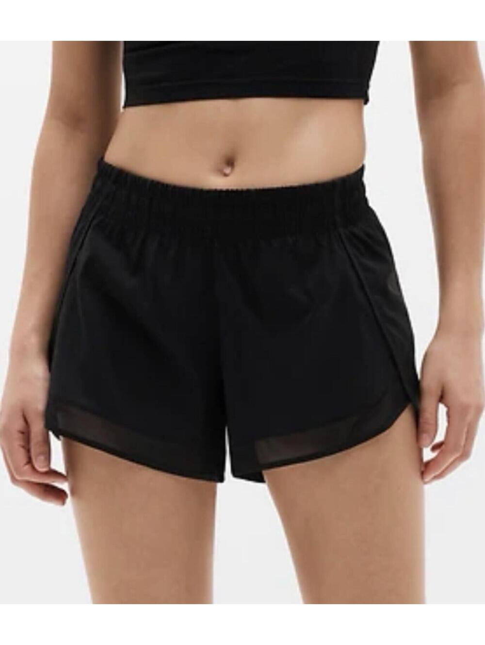 Athleta XXS Medium Mesh Racer Run 4" Short BLACK NWT! Running Fitness